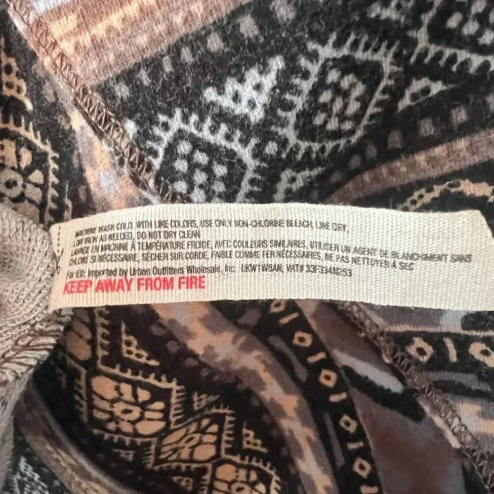 Free People Intimately Tribal Bodycon Mini Cut Out Dress Size Medium EUC